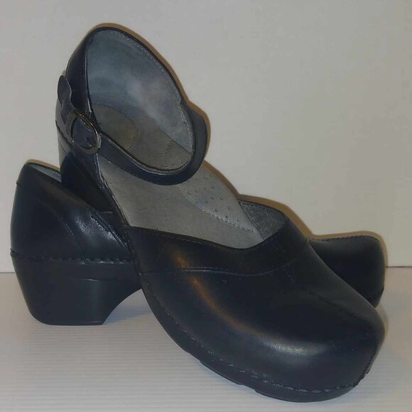 Dansko Black Sam Ankle Strap Mary Jane Style Clogs sz 41 EU (10/10.5 US) - Picture 3 of 8